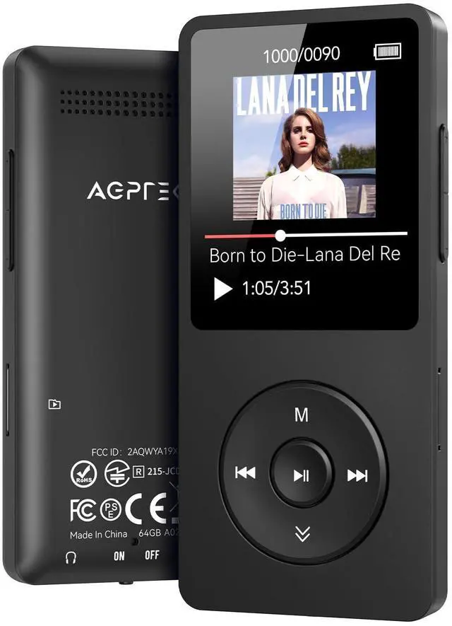 Main image of A02 MP3 Player with Bluetooth 5.3, 1.8 inch Screen Portable Music Player with Speaker, FM Radio, Voice Recorder, Supports Expanded Up to 128GB(Black, 64GB)