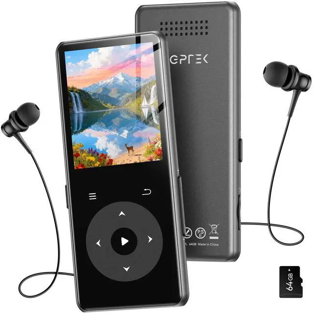 Main image of 64GB MP3 Player with Bluetooth, M7 1.8 inch Music Player with Speaker and FM Radio, Touch Buttons, Supports Up to 128GB