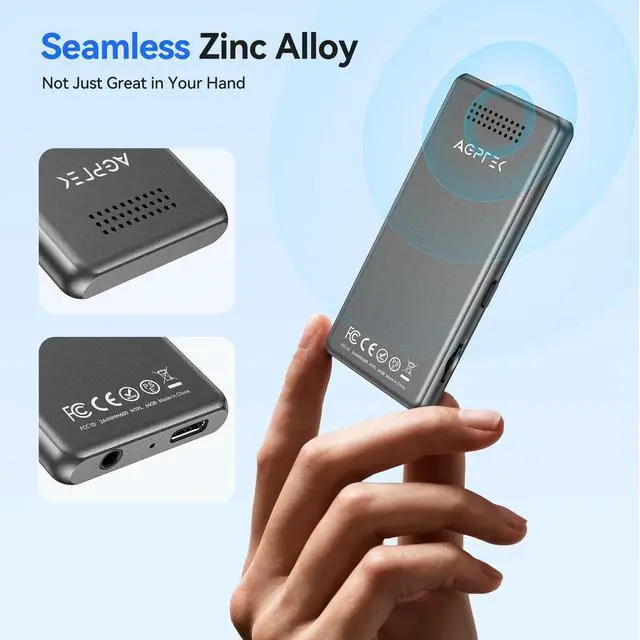 Alt view image 2 of 7 - 64GB MP3 Player with Bluetooth, M7 1.8 inch Music Player with Speaker and FM Radio, Touch Buttons, Supports Up to 128GB