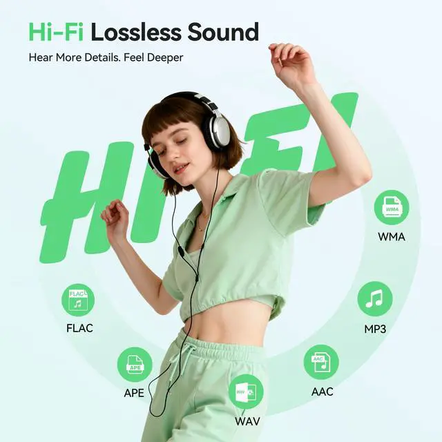 Alt view image 3 of 7 - 64GB MP3 Player with Bluetooth, M7 1.8 inch Music Player with Speaker and FM Radio, Touch Buttons, Supports Up to 128GB