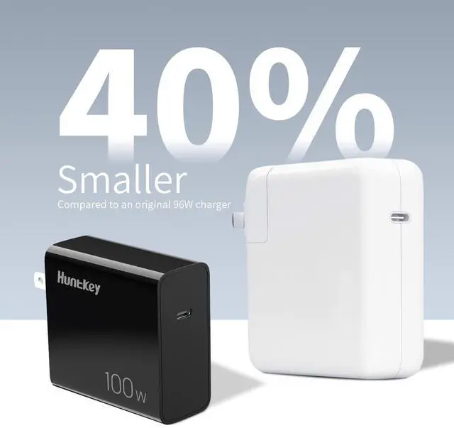 Alt view image 4 of 7 - 100W USB C Charger, GaN Type C Fast Wall Charger for MacBook Pro/Air, Google Pixelbook, ThinkPad, Dell XPS, iPad Pro, Galaxy S22/S20, iPhone 14/Pro/Max, 20V 5A, 6.6ft USB C to C Cable Included