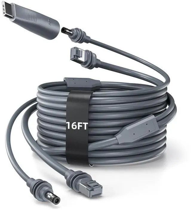 Main image of Starlink Mini Ethernet Cable with Power Cord, 3 in 1 - RJ45 to RJ45 / DC to DC/DC to C, Replacement Waterproof Extension Starlink Mini Cable Accessories (16.5FT/5M)