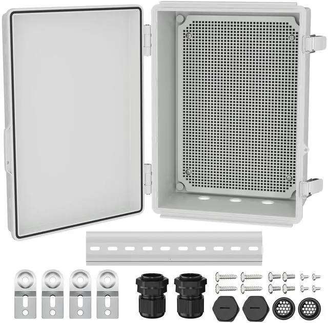 Main image of 14X10X6 Waterproof Junction Box Plastic Outdoor Weatherproof Box Nema 4 Enclosure Outdoor Electrical Control Box Weather Proof for WiFi Router Timer Marine