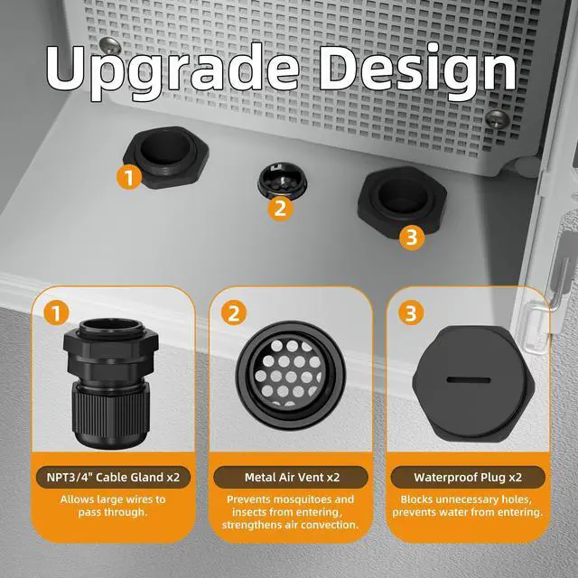 Alt view image 3 of 6 - 14X10X6 Waterproof Junction Box Plastic Outdoor Weatherproof Box Nema 4 Enclosure Outdoor Electrical Control Box Weather Proof for WiFi Router Timer Marine