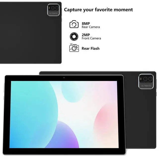 Alt view image 5 of 6 - Android 13 Tablet, 10 Inch 12GB RAM+128GB ROM/ 2TB Expandable Tablet, 2.0GHz Quad-core Processor, 1280*800 HD Touch Screen, 5G WiFi6 BT 5.0, 2 in 1 Tablets with Keyboard Case Mouse Stylus Black