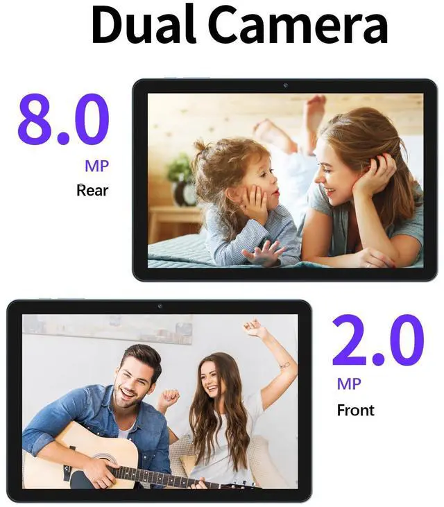 Alt view image 4 of 7 - All-New Tablet 10 inch Android 14, Octa-Core, WI-FI 6, 2 in 1 Tablets HD IPS Display, 64GB, with Keyboard, a Customized Case, Charger & Mouse, Bluetooth, Dual Camera, Google Tablet