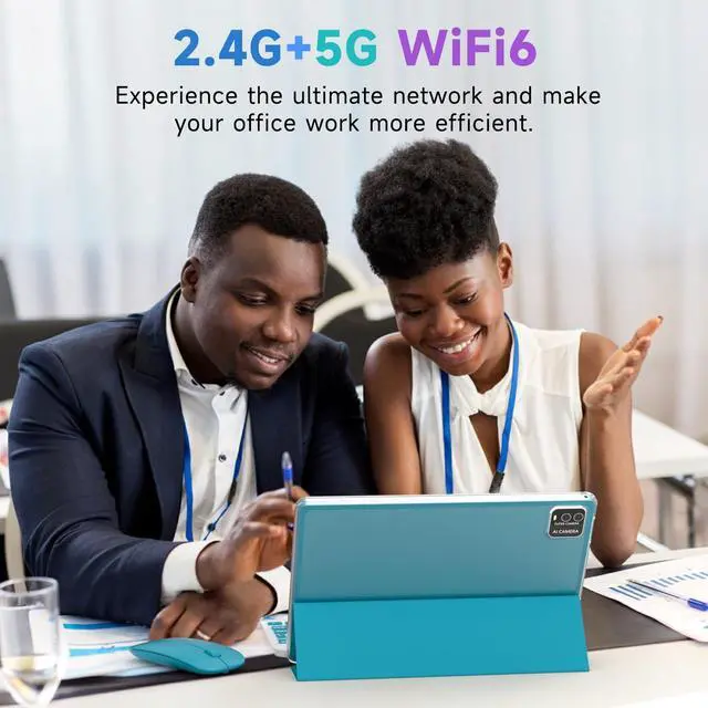 Alt view image 5 of 7 - Android 15 Tablet, 10 Inch 18GB RAM+128GB ROM/ 2TB Expandable Tablet, 2.0GHz Quad-core Processor, 1280*800 HD Touchscreen, 5G WiFi6 BT 5.0, 2 in 1 Tablets with Keyboard Case Mouse Stylus, Navy