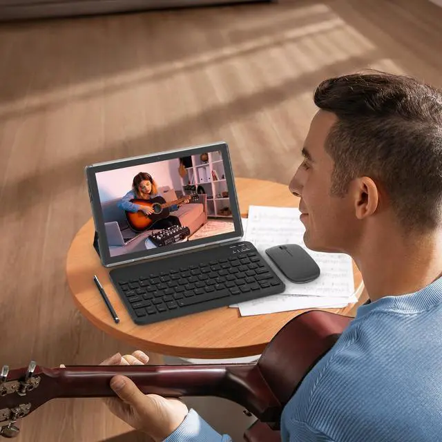 Alt view image 3 of 7 - 2 in 1 Tablet 10 Inch Android 14 Tablets with Keyboard 64GB ROM 8GB RAM Support 1TB expansion 10.1" Tablet include Mouse Case Stylus Tab 8MP+2MP Cameras 6000mAh Battery Bluetooth Wifi6 Android Tableta