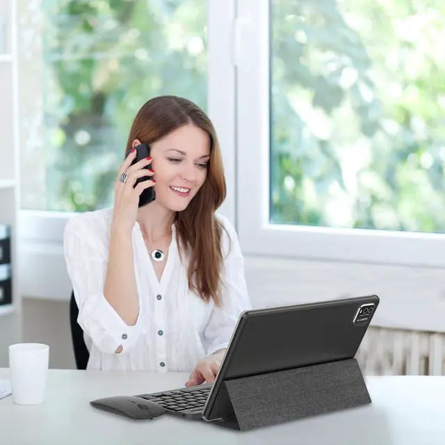 Alt view image 5 of 7 - 2 in 1 Tablet 10 Inch Android 14 Tablets with Keyboard 64GB ROM 8GB RAM Support 1TB expansion 10.1" Tablet include Mouse Case Stylus Tab 8MP+2MP Cameras 6000mAh Battery Bluetooth Wifi6 Android Tableta