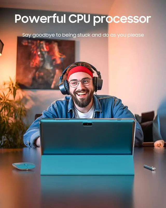 Alt view image 3 of 7 - Tablet 2 in 1 Android 14 Tablet with Keyboard 10 inch Tabletas, Include Mouse Stylus Pen Case, 6000mAh 6GB+32GB ROM 1TB Expandable Tableta, 2MP+8MP Dual Camera, WiFi-6 BT Tablets PC.