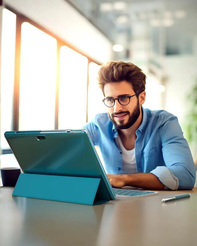 Alt view image 4 of 7 - Tablet 2 in 1 Android 14 Tablet with Keyboard 10 inch Tabletas, Include Mouse Stylus Pen Case, 6000mAh 6GB+32GB ROM 1TB Expandable Tableta, 2MP+8MP Dual Camera, WiFi-6 BT Tablets PC.