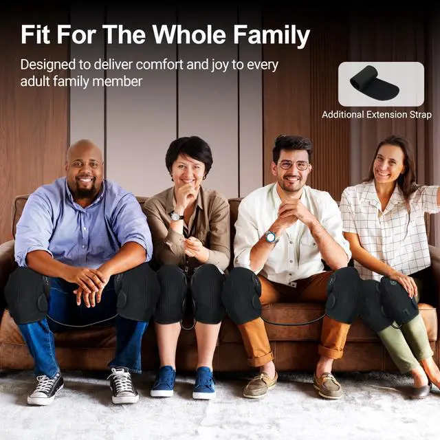 Alt view image 7 of 7 - FSA Eligible HSA Knee Massager with Heat, Knee Pain Relief, Knee Heating Pad, Electric Heated Knee Brace with 2 Heating Levels, 5 Vibration Modes, 4pcs 5''x9'' Cold Packs