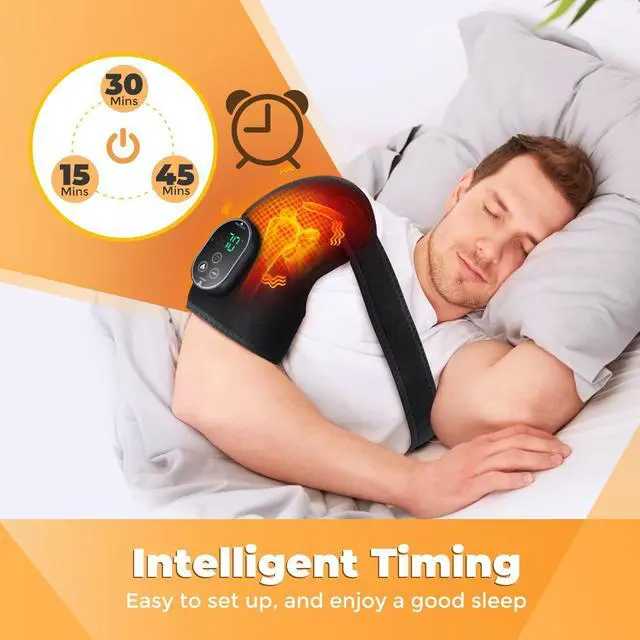 Alt view image 6 of 7 - Cordless Knee Heating Pad with Massage, Heated Knee Wrap Brace for Women and Men Joint Pain Relief, Ideal Christmas Gift for Mom and Dad