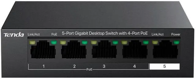 Main image of TEG1105P, 5 Port Gigabit PoE Switch Compatible with IEEE 802.3af/at Devices, Unmanaged PoE Switch with 4 Port PoE+@63W, Plug & Play, Fanless & Metal Design, Limited Lifetime Protection