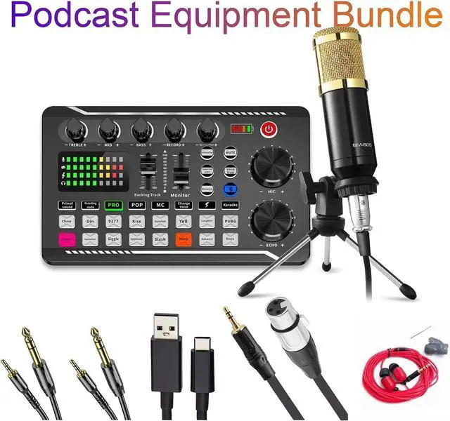 Alt view image 7 of 7 - Podcast Equipment Bundle, Condenser Microphone with Tripod Stand and Professional Audio Mixer for Studio Recording Vocals, Voice Overs, Streaming Broadcast and YouTube Videos