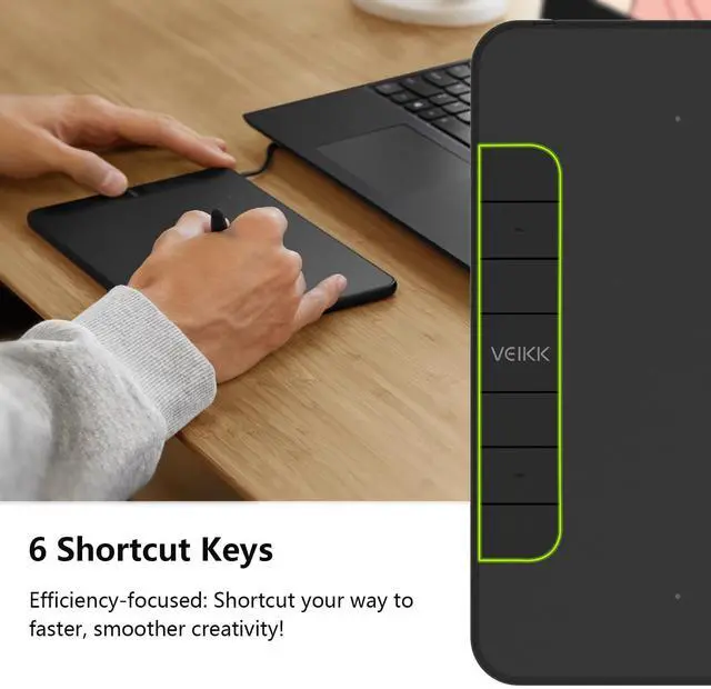 Alt view image 2 of 7 - A15 Graphics Drawing Tablet 10x6 Inch Digital Drawing Tablet with 8192 Levels Battery-Free Pen and 12 Hot Keys, Support Win/Mac/Linux/Android OS,Graphics Tablet for Painting & Online Teaching