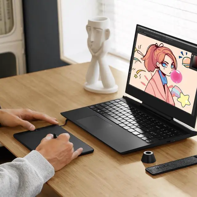 Alt view image 6 of 7 - A15 Graphics Drawing Tablet 10x6 Inch Digital Drawing Tablet with 8192 Levels Battery-Free Pen and 12 Hot Keys, Support Win/Mac/Linux/Android OS,Graphics Tablet for Painting & Online Teaching