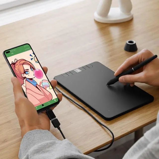 Alt view image 7 of 7 - A15 Graphics Drawing Tablet 10x6 Inch Digital Drawing Tablet with 8192 Levels Battery-Free Pen and 12 Hot Keys, Support Win/Mac/Linux/Android OS,Graphics Tablet for Painting & Online Teaching