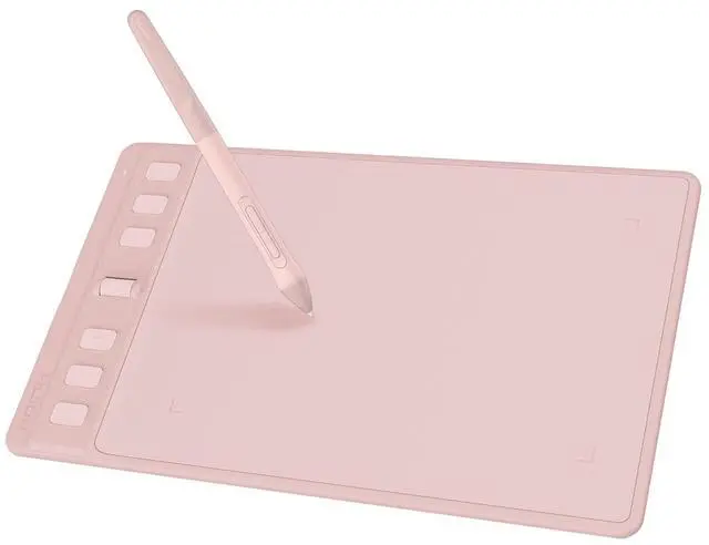 Main image of Inspiroy 2 Small Drawing Tablet, Digital Art Tablet with Scroll Wheel, 6 Hot Keys, Battery-Free Stylus, Pink Graphics Tablet for Drawing, Design, Writing, Work with PC, Mac & Android