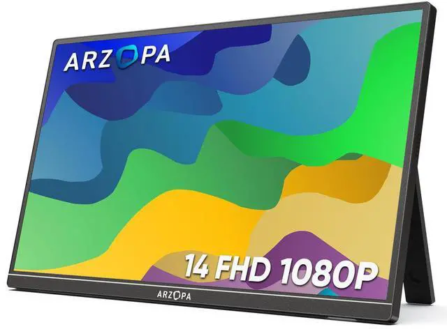 Main image of Portable Monitor Kickstand, 14.0" Ultra Slim Portable Laptop Monitor FHD 1080P External Display with Dual Speakers Second Screen for Laptop PC Phone Xbox PS4/5 Switch-A1S