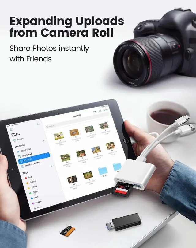 Alt view image 5 of 7 - SD Card Reader for iPhone iPad Mac, Lightening & USB-C & USB-A 3 in 1 Memory SD Card Adapter, Support SD/MicroSD/USB OTG, High-Speed Trail Camera Card Viewer,Portable No App Plug & Play