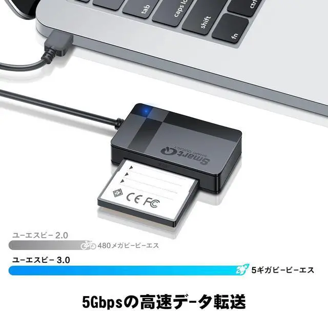 Alt view image 3 of 6 - SmartQ C368 USB 3.0 Card Reader - Plug & Play, Compatible with Apple & Windows, Supports SD, Micro SD, MS, CF Cards