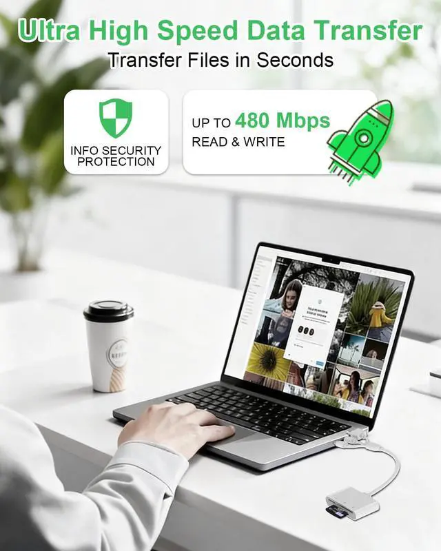 Alt view image 5 of 7 - SD Card Reader with Lightning/USB-C/USB-A, 3-in-1 SD/TF/XD Card Reader for iPhone 16/15/14/13, iPad, MicroSD Memory Card Reader with 480 Mbps Speed, Plug & Play, Camera Accessories