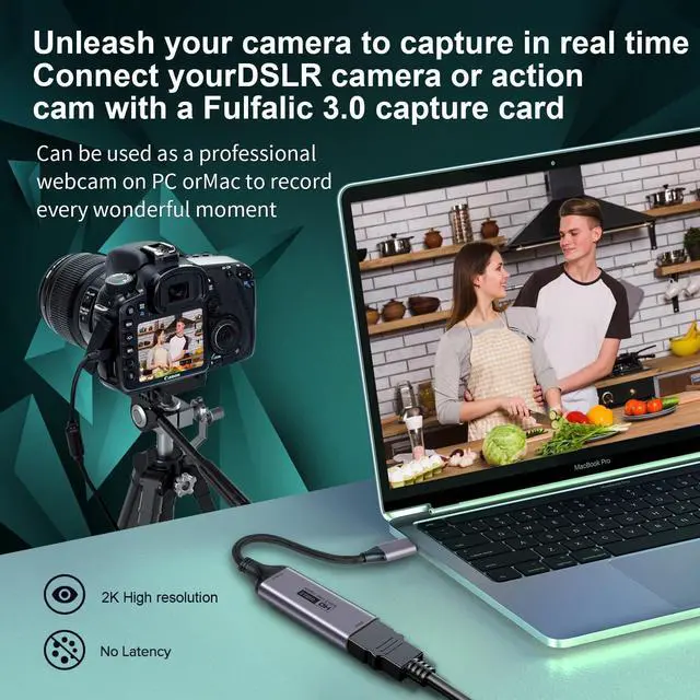 Alt view image 5 of 7 - Video Capture Card, 4K HDMI to USB C 3.0 Capture Card, 1080P HD 60fps Live and Record Video Audio Grabber for Gaming, Streaming, Teaching, Video Conference