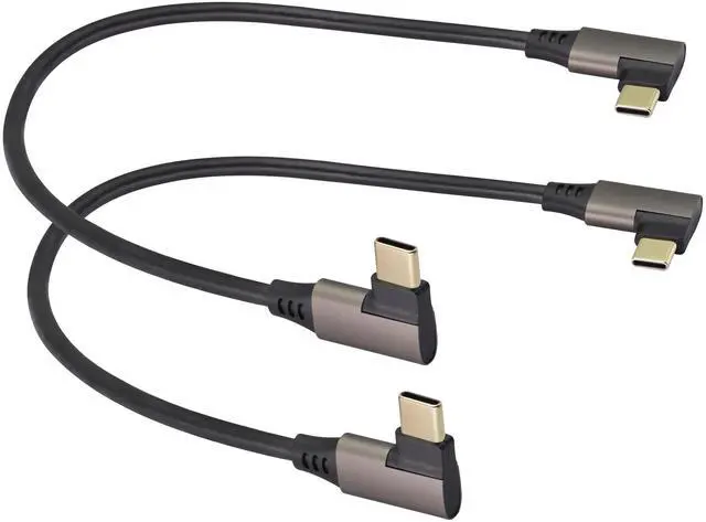 Main image of Right Angle USB C to USB C 3.1 Gen 2 Cable (3A) USB 3.1 Type C Male to Male Extension Cable Fast Charging Compatible for Google Pixel 4 3 XL,Samsung Galaxy Note 10 S20,MacBook(0.3M/2Pack)