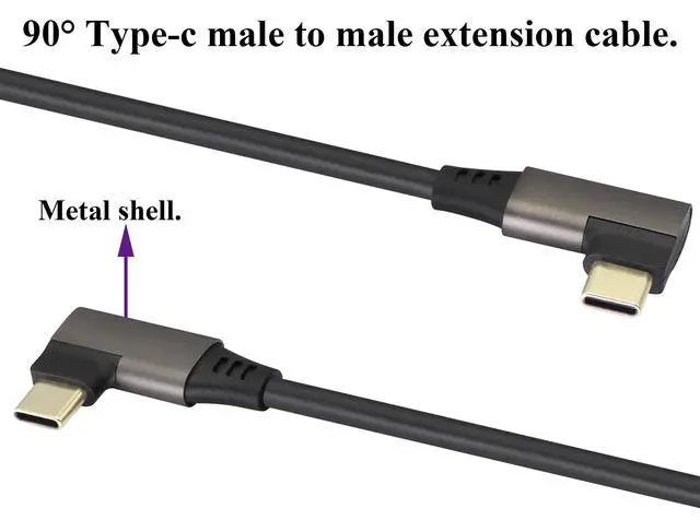 Alt view image 4 of 7 - Right Angle USB C to USB C 3.1 Gen 2 Cable (3A) USB 3.1 Type C Male to Male Extension Cable Fast Charging Compatible for Google Pixel 4 3 XL,Samsung Galaxy Note 10 S20,MacBook(0.3M/2Pack)