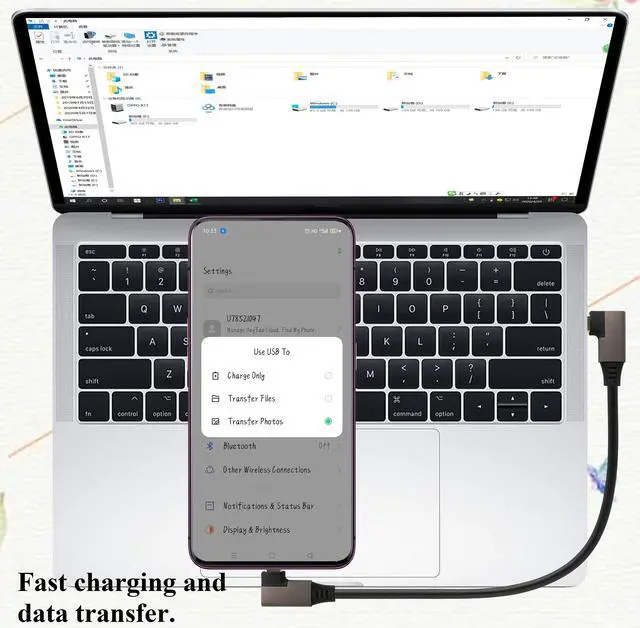 Alt view image 6 of 7 - Right Angle USB C to USB C 3.1 Gen 2 Cable (3A) USB 3.1 Type C Male to Male Extension Cable Fast Charging Compatible for Google Pixel 4 3 XL,Samsung Galaxy Note 10 S20,MacBook(0.3M/2Pack)