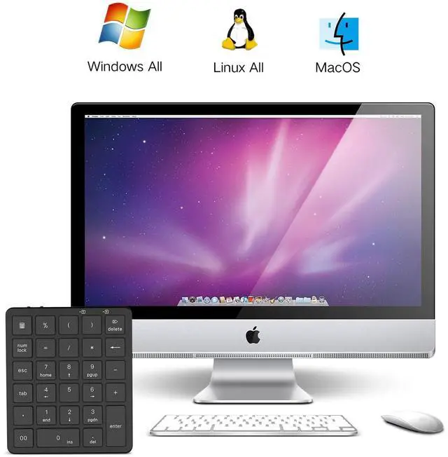 Alt view image 7 of 7 - Wireless Number Pad, Cute 18 Keys Numeric Keypad with 2.4G Mini USB Receiver, Portable Silent Number Numpad Financial Accounting for Laptop, PC, Notebook, Desktop, Surface - Black Mix