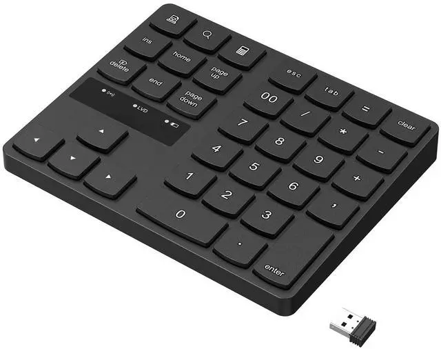 Main image of Wireless Number Pad, Numeric Keypad Ultra-Silent Rechargeable 2.4G 35 Keys for Laptop,Desktop,PC, Notebook