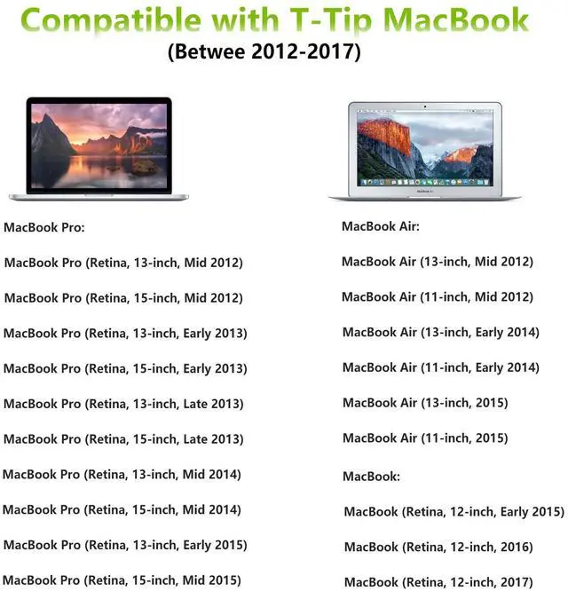 Alt view image 3 of 7 - Mac Book Pro Charger 85W T-Tip Power Adapter,Laptop Charger Compatible with Mac Book Air/Pro 13 inch and 15 inch (Applicable to 2012-2017)