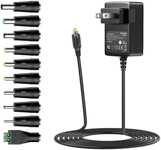 Main image of Universal AC Adapter 12V 2A DC Power Supply Center Positive 12 Volt 2 Amp 1.5A 1A 500ma 300ma Charger Power Cord for TV Box Tablet Speaker GPS Webcam Router Alarm Clock