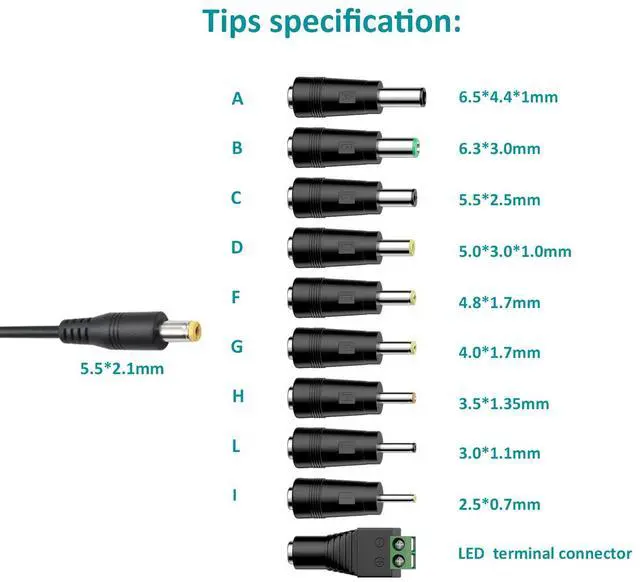Alt view image 2 of 7 - Universal AC Adapter 12V 2A DC Power Supply Center Positive 12 Volt 2 Amp 1.5A 1A 500ma 300ma Charger Power Cord for TV Box Tablet Speaker GPS Webcam Router Alarm Clock