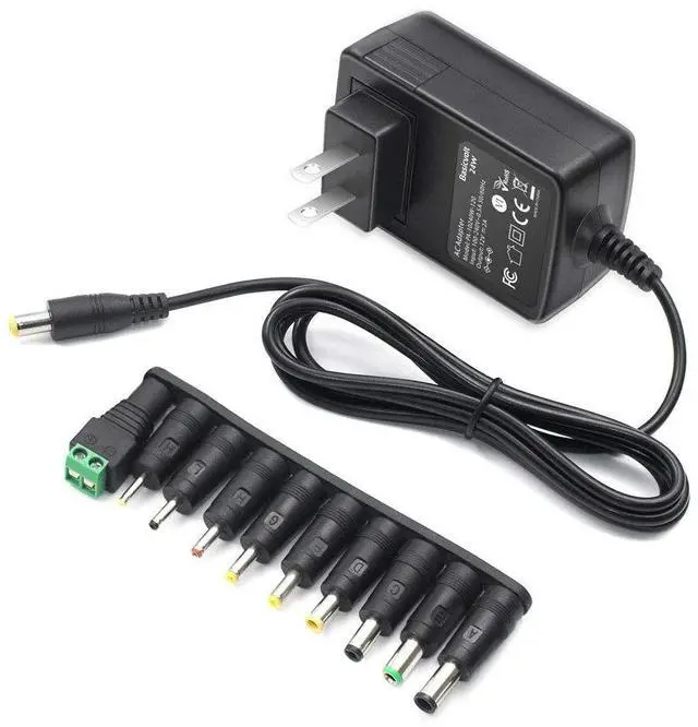Alt view image 7 of 7 - Universal AC Adapter 12V 2A DC Power Supply Center Positive 12 Volt 2 Amp 1.5A 1A 500ma 300ma Charger Power Cord for TV Box Tablet Speaker GPS Webcam Router Alarm Clock
