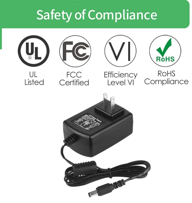 Alt view image 2 of 7 - 12V 3A Security Camera Power Supply Adapter with 8 Way Splitter Cable 100V-240V 2.1x5.5mm Power Supply Compatible with Lorex, Samsung, Q-See, Night Owl, Swann, Annke IP and BNC Cameras