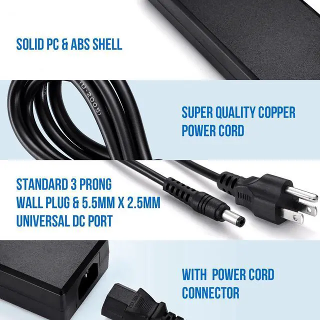 Alt view image 4 of 7 - 3 Prong DC 12V 8A Power Supply Adapter, 96W AC 100V-240V to DC 12V 8A Transformer, 12V-8A Switching Adapter AC/DC Converter, AC/DC Transformer for LED Strip Lights, CCTV Camera, 3D Scanner