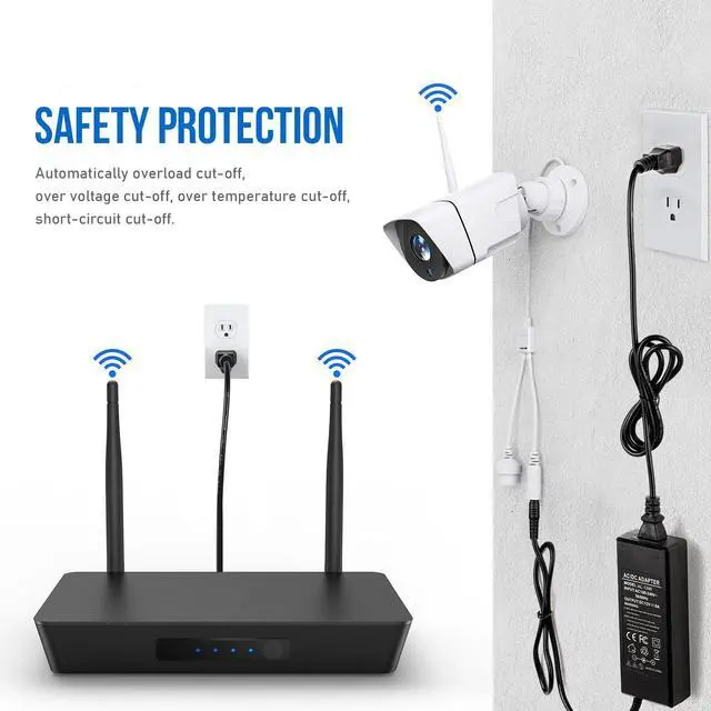 Alt view image 6 of 7 - 3 Prong DC 12V 8A Power Supply Adapter, 96W AC 100V-240V to DC 12V 8A Transformer, 12V-8A Switching Adapter AC/DC Converter, AC/DC Transformer for LED Strip Lights, CCTV Camera, 3D Scanner