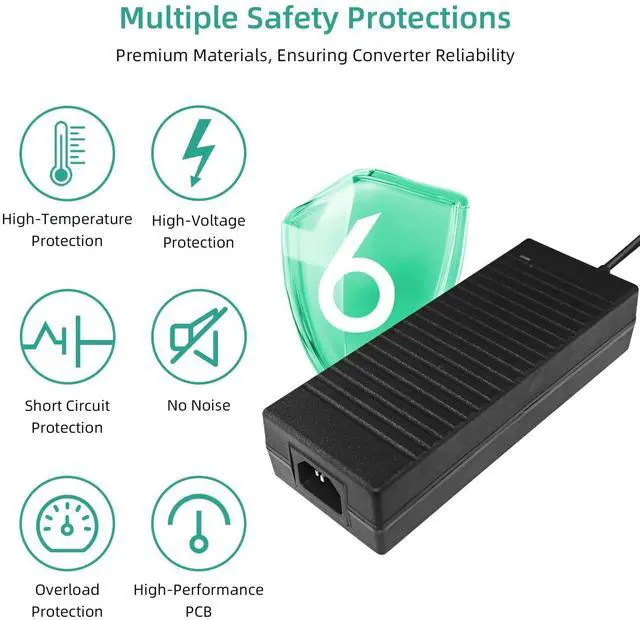 Alt view image 4 of 7 - AC to DC Converter, 12V 15A Power Supply Adapter Transformer, AC 100V~240V 180W 60Hz, Car Cigarette Lighter Socket Adapter for Vehicles, with Overload | Short-Circuit Protection