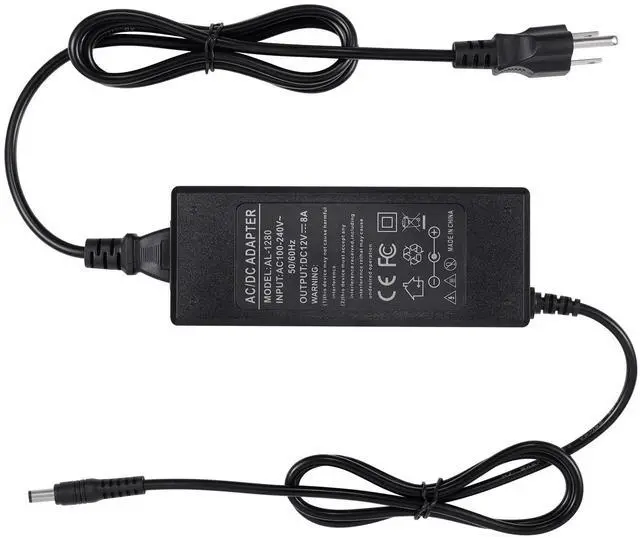 Alt view image 7 of 7 - 3 Prong DC 12V 8A Power Supply Adapter, 96W AC 100V-240V to DC 12V 8A Transformer, 12V-8A Switching Adapter AC/DC Converter, AC/DC Transformer for LED Strip Lights, CCTV Camera, 3D Scanner