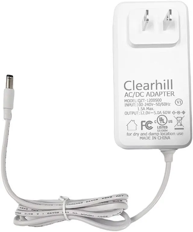 Main image of 12V 5A 60W Power Supply Adapter,Wall-Mounted Transformer Charger Plug,Featuring DC 5.5x2.1mm Male Connectors,1.2m Cable,for LED Strip Lights,Routers,TV Cameras,etc.(White)