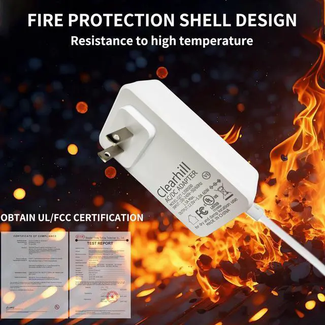 Alt view image 4 of 7 - 12V 5A 60W Power Supply Adapter,Wall-Mounted Transformer Charger Plug,Featuring DC 5.5x2.1mm Male Connectors,1.2m Cable,for LED Strip Lights,Routers,TV Cameras,etc.(White)