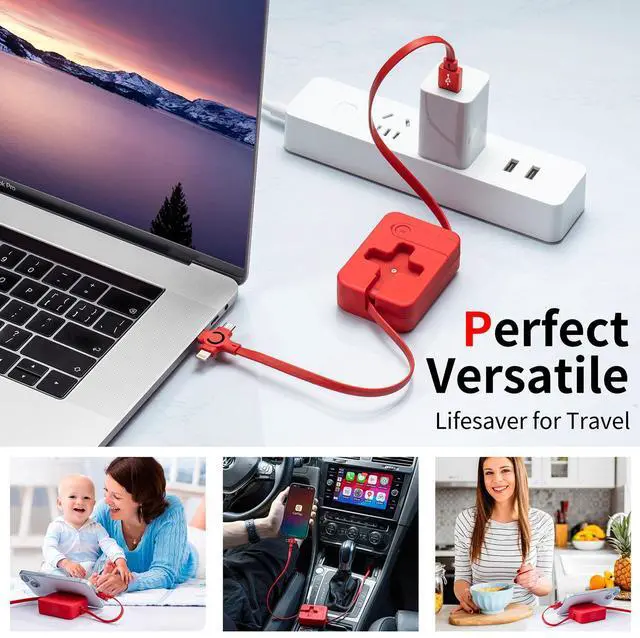 Alt view image 5 of 7 - Multi Charging Cable 3A, 4Pack 3 in 1 Retractable USB Charger Cable with USB C/Micro Port, Phone Holder, Multiple Fast Charging Cord for Cell Phones, iPhone 16 15 14 Series, Galaxy S24/S23, Tablets