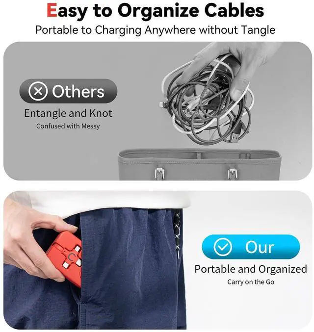 Alt view image 7 of 7 - Multi Charging Cable 3A, 4Pack 3 in 1 Retractable USB Charger Cable with USB C/Micro Port, Phone Holder, Multiple Fast Charging Cord for Cell Phones, iPhone 16 15 14 Series, Galaxy S24/S23, Tablets