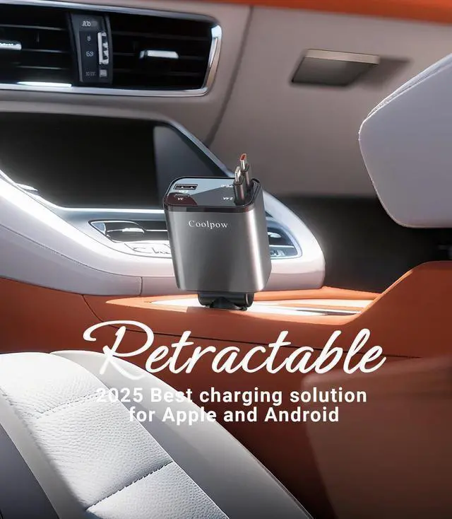 Alt view image 5 of 7 - Retractable Car Charger69W Fast Charging 4 in 1 USB C Car Phone Charger Cigarette Lighter Adapter180°Rotation iPhone Car Adapter Road Trip Essentials for iPhone 16 15 14 iPad Galaxy Pixel