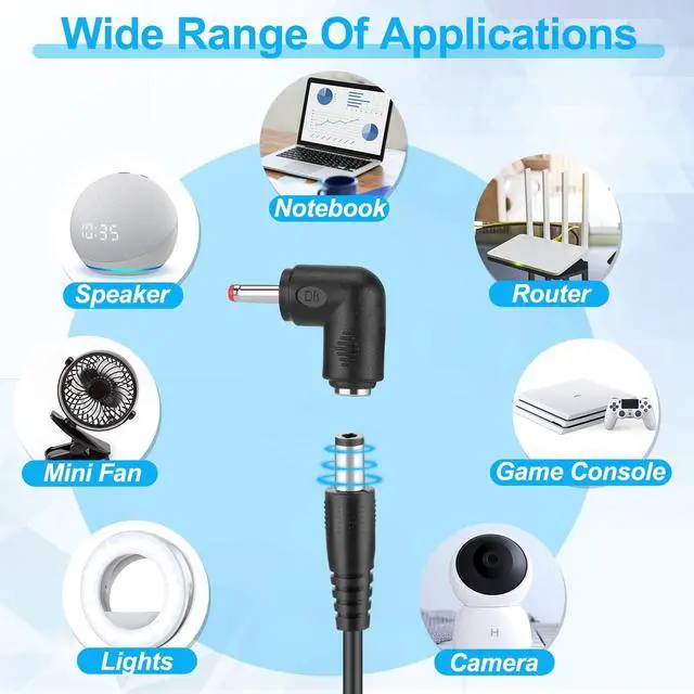 Alt view image 3 of 7 - USB C to DC Adapter,Barrel PD Trigger Cable(3.3ft) with 10 Connector Tips,USB to DC Power Cable can Switch Voltage by Pressing The Key,Support LED Display Voltage