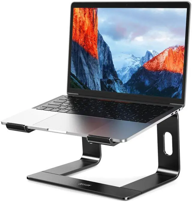 Main image of LS03 Aluminum Laptop Stand, Ergonomic Detachable Computer Stand, Notebook Riser, Laptop Mount Compatible with Air, Pro, Dell, HP, Lenovo More 10-15.6" Laptops, Black