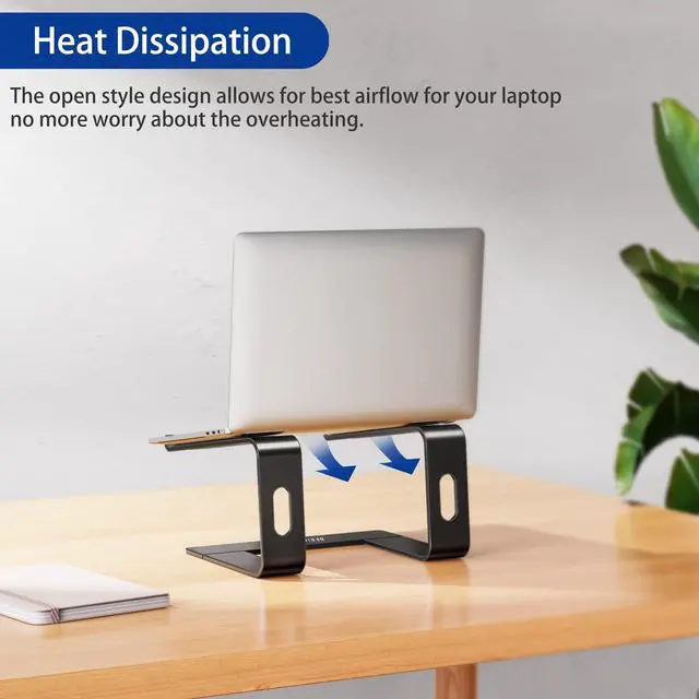 Alt view image 6 of 7 - LS03 Aluminum Laptop Stand, Ergonomic Detachable Computer Stand, Notebook Riser, Laptop Mount Compatible with Air, Pro, Dell, HP, Lenovo More 10-15.6" Laptops, Black